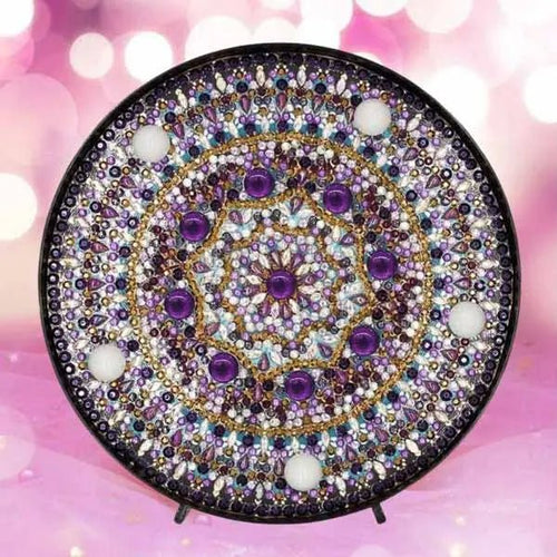 LED Lamp Diamond Painting Mandala Violet