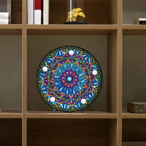 LED-lamp Diamond Painting Mandala Blauw