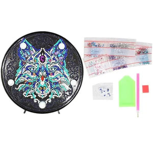 LED-lamp Diamond Painting Wolf