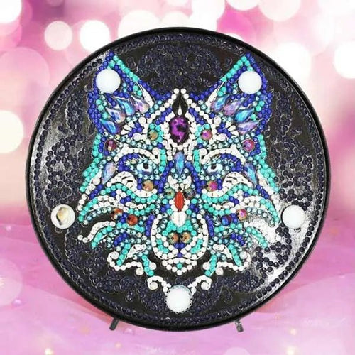 LED-lamp Diamond Painting Wolf