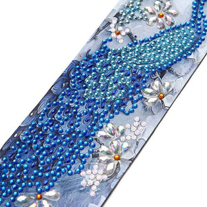 Boekmark Diamond Painting Blauwe Pauw
