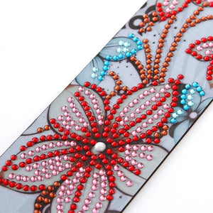 Boekwijzer Diamond Painting Rode Bloemen