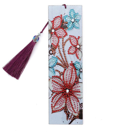 Boekmerken Diamond Painting Rode Bloemen