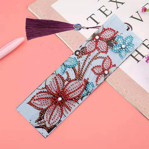 Boekwijzer Diamond Painting Rode Bloemen