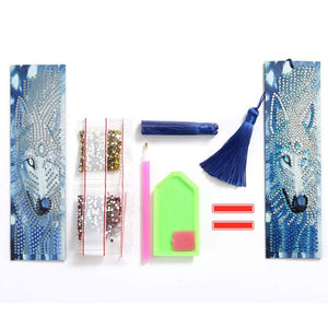 Diamond Painting Bladwijzer Wolf