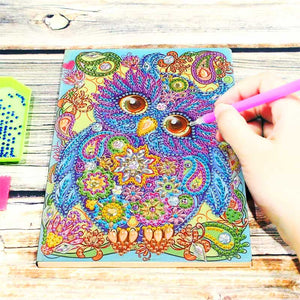 Diamond Painting Notitieboek Uil