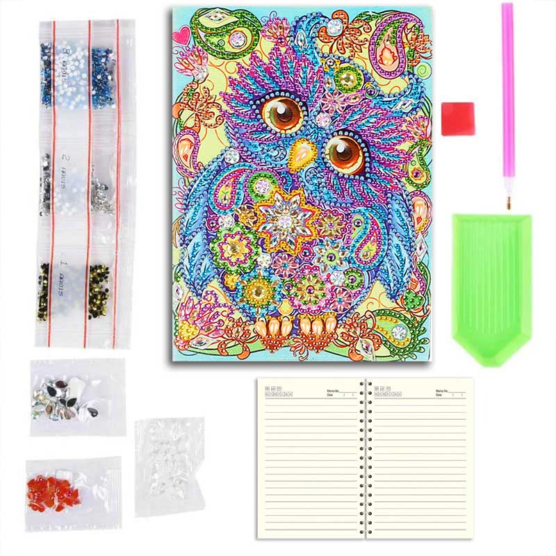 Diamond Painting Notitieboek Uil