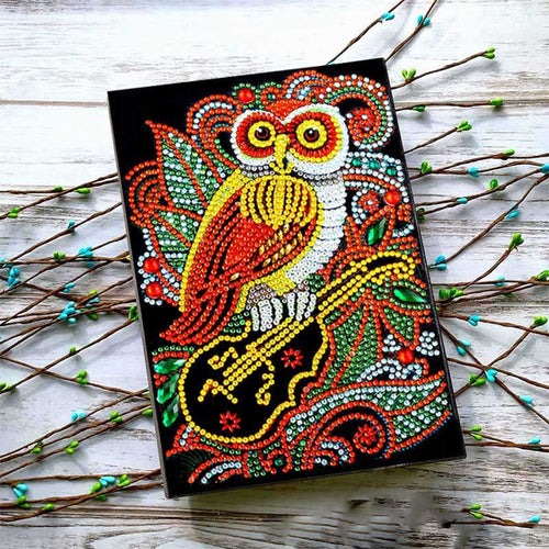 Diamond Painting Boek Uil met Viool
