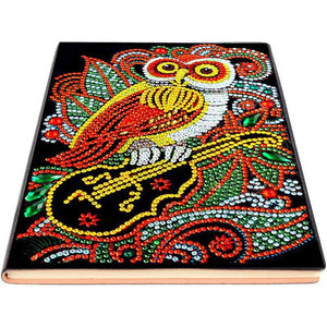 Diamond Painting Notitieboek Uil met Viool