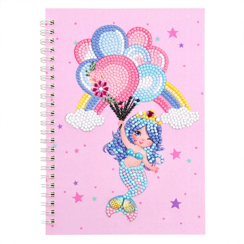 Diamond Painting Notitieboek Zeemeermin met Ballonnen