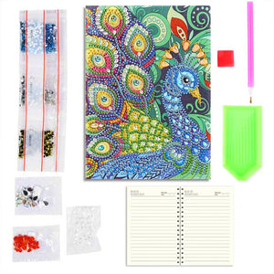 Diamond Painting Notitieboek Pauw