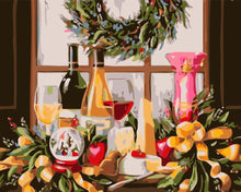 Afbeelding in Gallery-weergave laden, Schilderen op Nummer - Flessen wijn op tafel