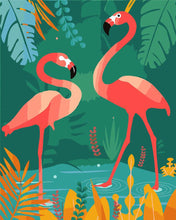 Afbeelding in Gallery-weergave laden, Schilderen op Nummer - Flamingo&#39;s in het water