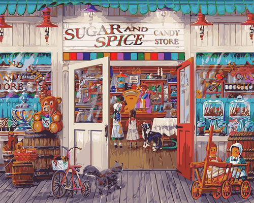 Schilderen op Nummer - Sugar and Spice Shop