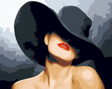Afbeelding in Gallery-weergave laden, Schilderen op Nummer - Vrouw met een zwarte hoed