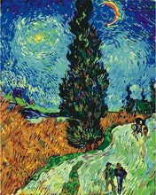 Afbeelding in Gallery-weergave laden, Schilderen op Nummer - Van Gogh - Weg met cipres en ster