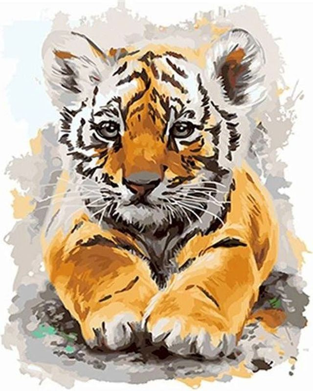 Schilderen op Nummer - Mooie baby tijger