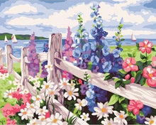 Afbeelding in Gallery-weergave laden, Schilderen op Nummer - Bloemen en kustachtergrond