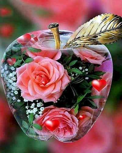 Schilderen op Nummer - Snoep Appel en Rozen