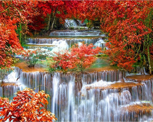 Schilderen op Nummer - Waterval landschap