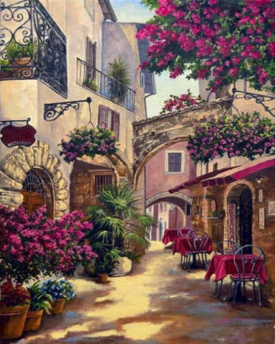 Schilderen op Nummer - Rustige straat in de Provence