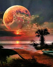 Afbeelding in Gallery-weergave laden, Schilderen op Nummer - Volle maan en strand