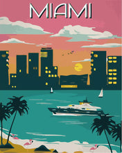 Afbeelding in Gallery-weergave laden, Schilderen op Nummer - Reisposter Miami
