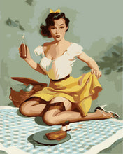 Afbeelding in Gallery-weergave laden, Schilderen op Nummer - Vintage pin-up met picknick