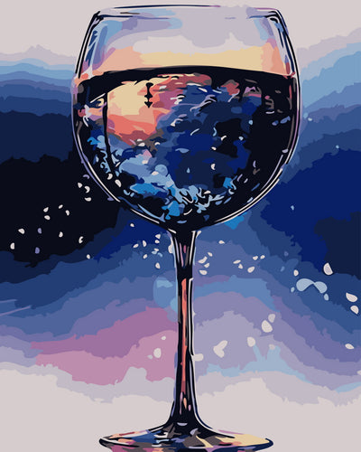 Schilderen op Nummer - Horizonreflectie in een glas