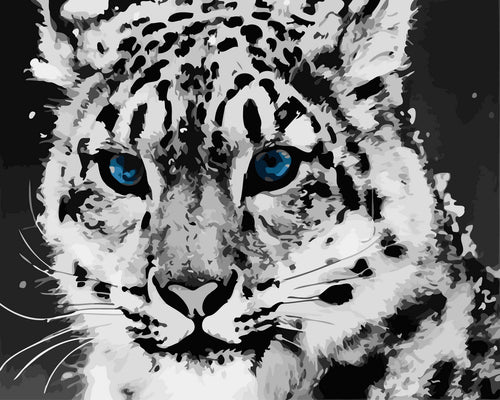 Schilderen op Nummer - Portret van een tijger met blauwe ogen