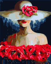 Afbeelding in Gallery-weergave laden, Schilderen op Nummer - Vrouw met hoed en bloemen