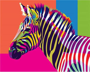 Schilderen op Nummer - Zebra Pop Art