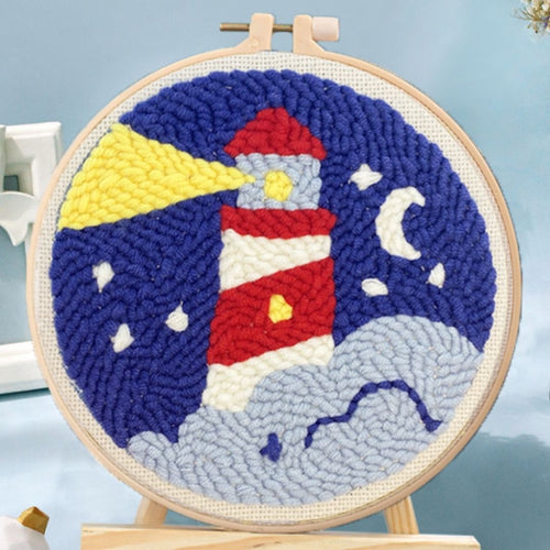 Punch Needle pakket Vuurtoren bij Nacht