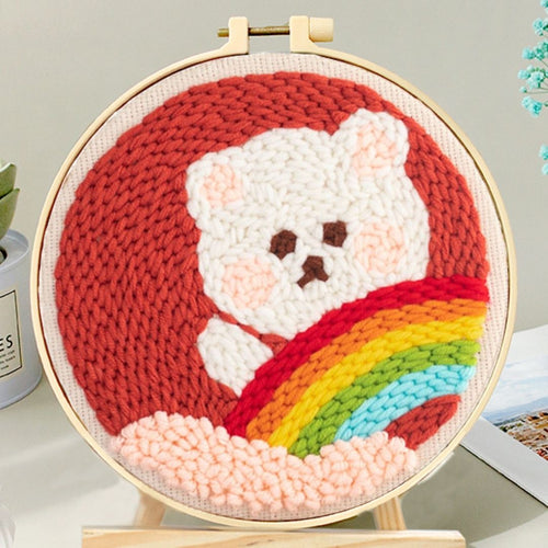 Punch Needle pakket Kleine Beer en een Regenboog