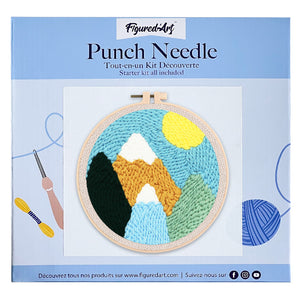 Punch Needle pakket Besneeuwde bergen
