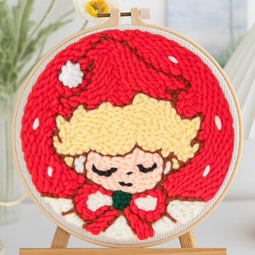 Punch Needle pakket Meisje in een kerstmuts