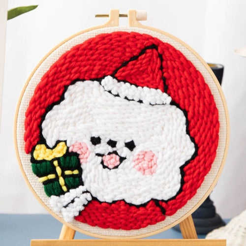 Punch Needle pakket Kerstpoedel
