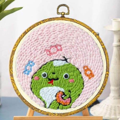 Punch Needle pakket Kleine slang met een donut