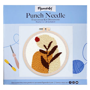 Punch Needle pakket Blad en rode zon