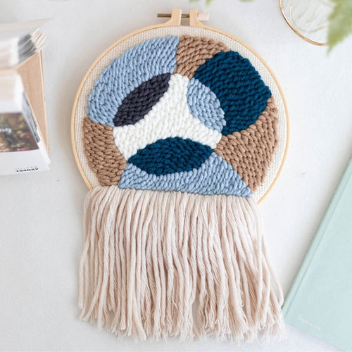 Punch Needle pakket Blauwe stippen