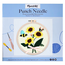 Afbeelding in Gallery-weergave laden, Punch Needle pakket Een bij en zonnebloemen