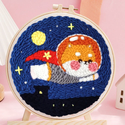 Punch Needle pakket Super Kosmonaut Hond
