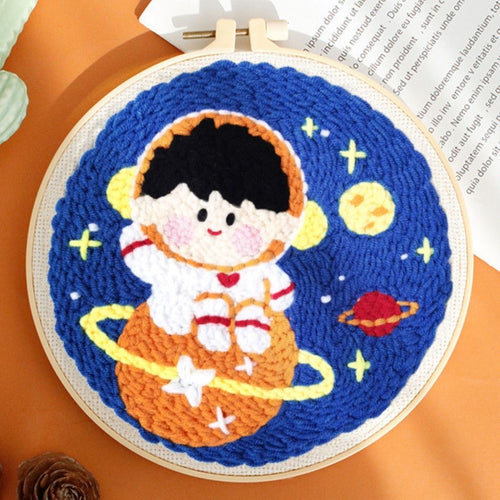Punch Needle pakket Kosmonautenjongen op Saturnus