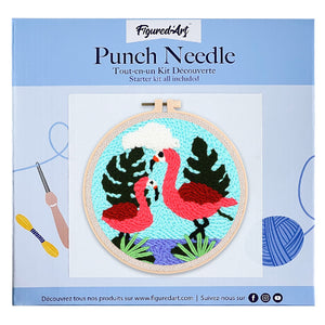 Punch Needle pakket Een paar flamingo's