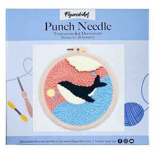 Punch Needle pakket Mooie blauwe walvis