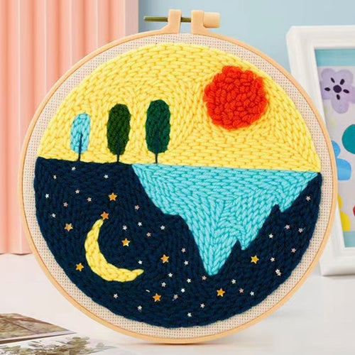 Punch Needle pakket Zon en maan