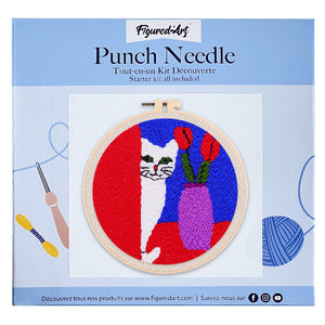 Punch Needle pakket Nieuwsgierige kat