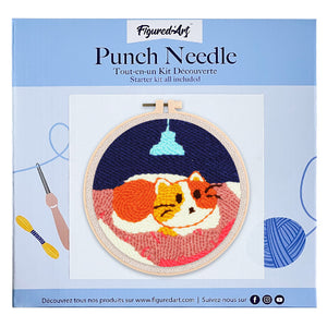 Punch Needle pakket Een kat in zijn bed