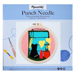 Punch Needle pakket Kat bij het raam