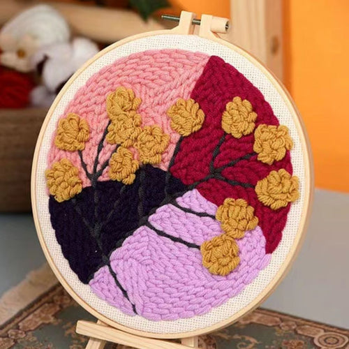 Punch Needle pakket Bloemen bij een muurschildering